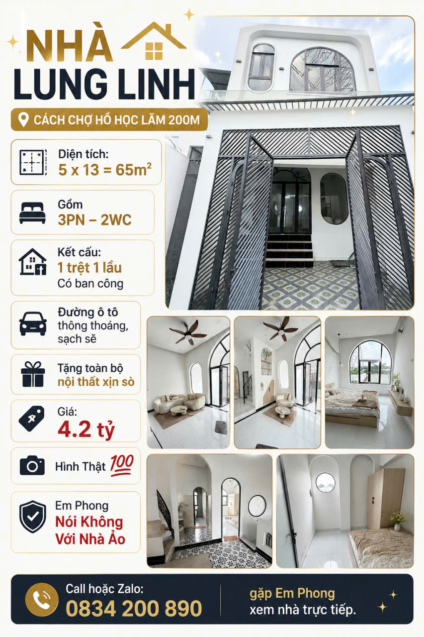 NHÀ LUNG LINH – CÁCH CHỢ HỒ HỌC LÃM 200M